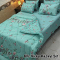 Bedarina 6 Piece Premium Floral Comforter Set – Aqua Bloom