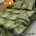 6 Piece Vicky Razayi Comforter Set – Premium Green Leaf Printed Bedding Set