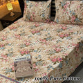 3 PCs Beige Blossom Cotton Bedsheet Set